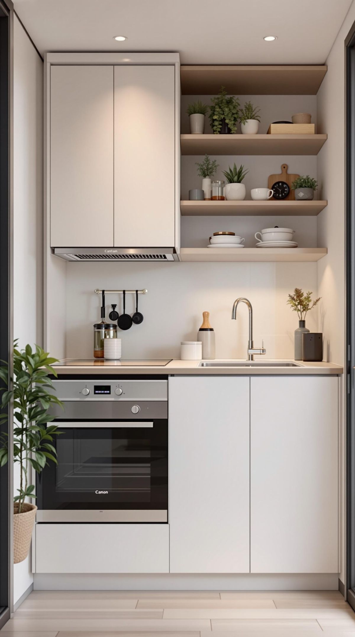 Cozinha compacta com fogao e forno