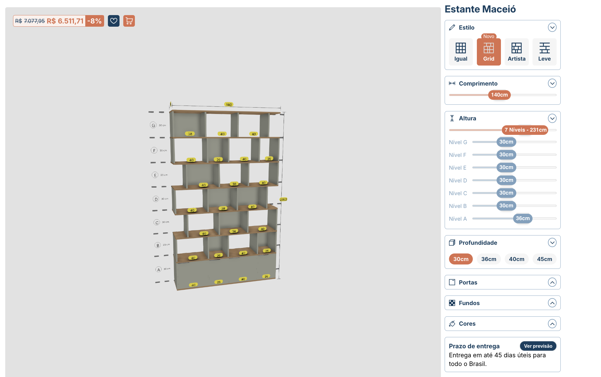 Imagem da UI da Moveu editando uma estante